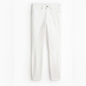 H&M white skinny stretch jeans. High waist, button zip fly, back pockets